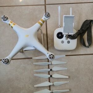 DJI Phantom White and Gold Drone with Controller